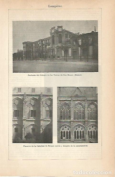 Postcards: LAMINA ESPASA 8964: Colegio de las Damas de San Mauro en Madrid y Catedral de Burgos - Varios