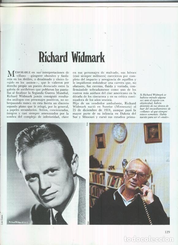 Postales: Richard Widmark: 19 paginas, 36 fotos color y blanco/negro - varios