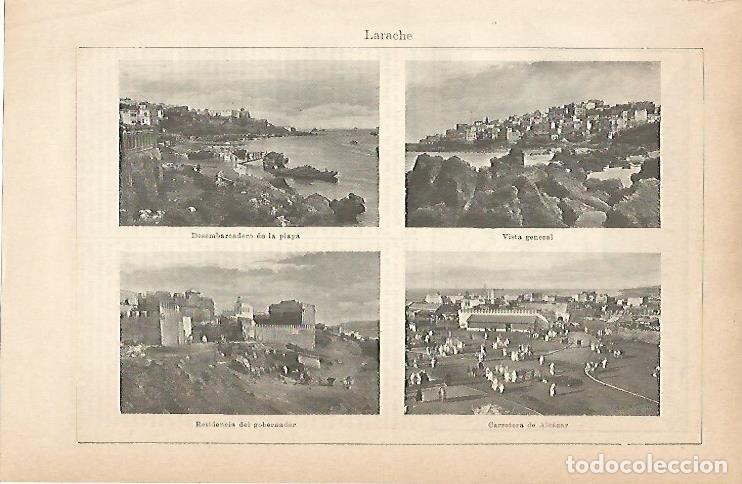 Postales: LAMINA ESPASA 9011: Vistas de Larache Marruecos - Varios