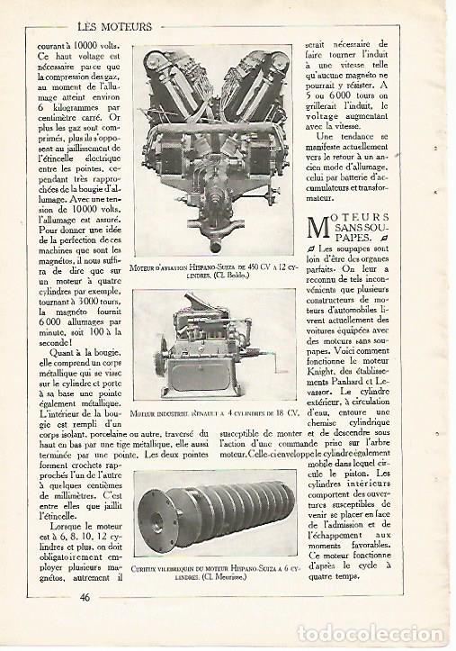 Postales: LAMINA 3688: MOTOR DE AVIACION HISPANO-SUIZA. MOTOR INDUSTRIAL RENAULT - Varios