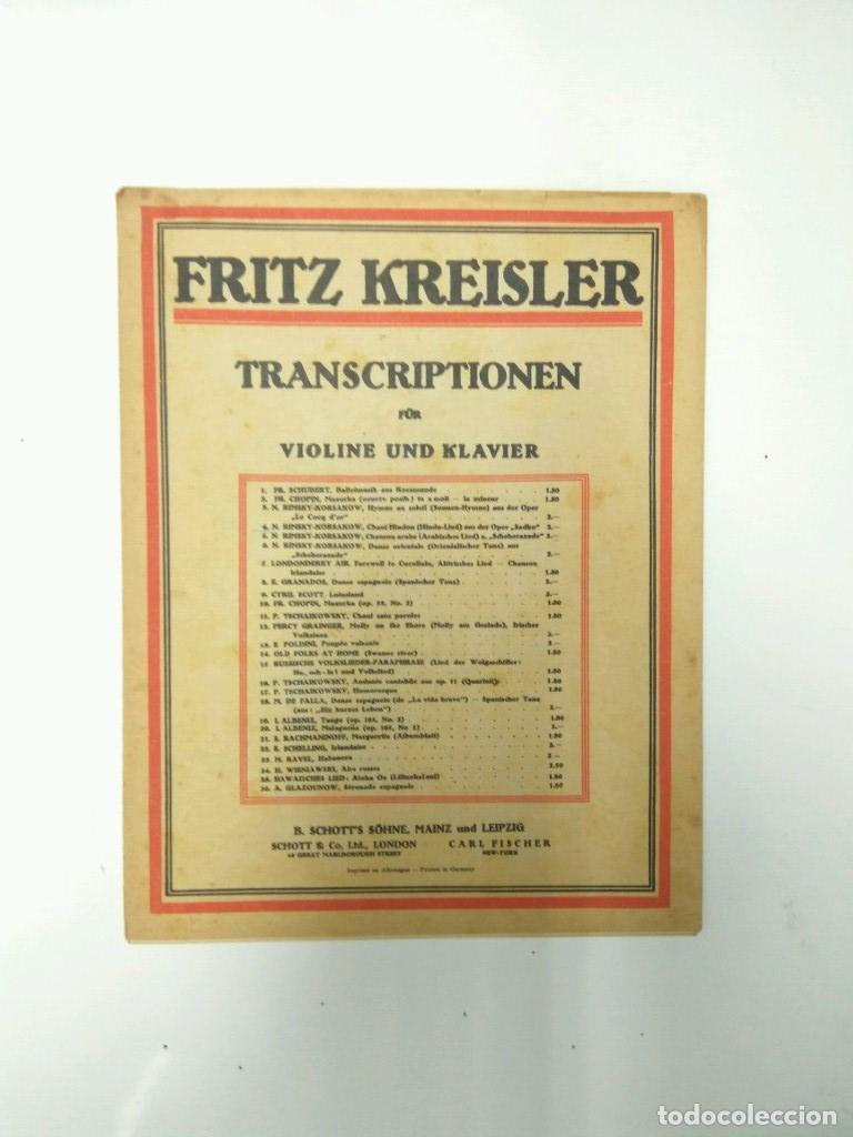 Postales: Libreto Partituras: FRITZ KREISLER - Transcirptionen fur Violine und Klauvier (1920) - Delphin Alard