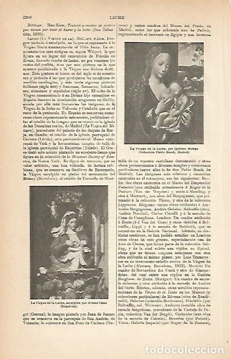 Cartes Postales: LAMINA ESPASA 9095: La Virgen de la Leche por Metays y Alonso Cano - Varios