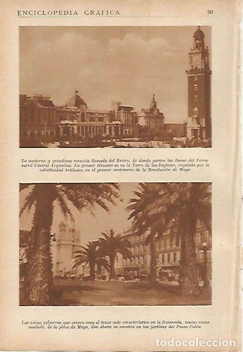 Cartoline: LAMINA 5524: Estacion del Retiro y jardines Colon en Buenos Aires - Edmundo T. Calca&ntilde;o