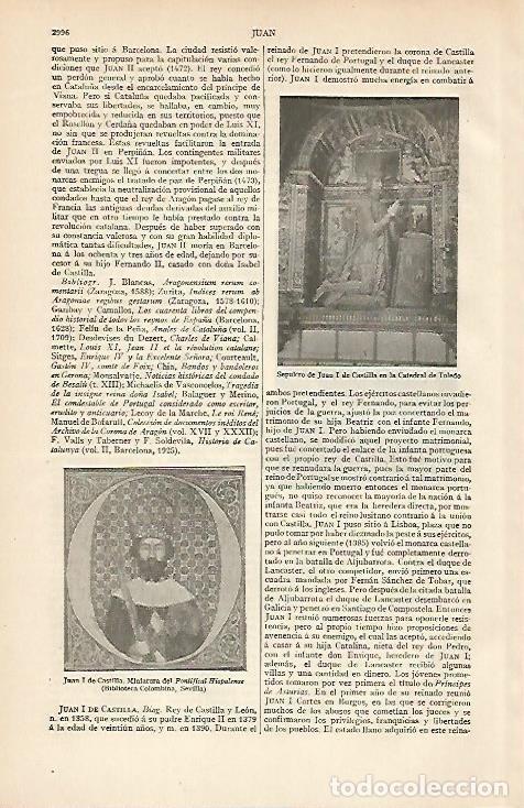 Postales: LAMINA ESPASA 6280: Sepulcro de Juan I de Castilla en Toledo - Varios Autores