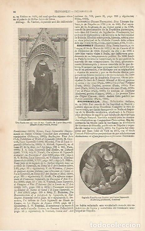 Cartes Postales: LAMINA ESPASA 2556: Cuadros de Signorelli - Varios Autores