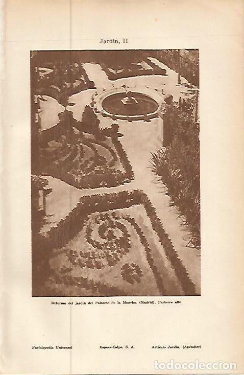 Postkarten: LAMINA ESPASA 9239: Jardin del Palacete de la Moncloa Madrid - Varios