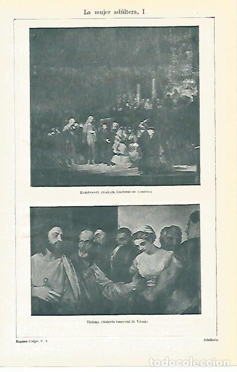 Cartoline: LAMINA ESPASA 8119: La mujer adultera por Rembrandt y Tiziano - Varios