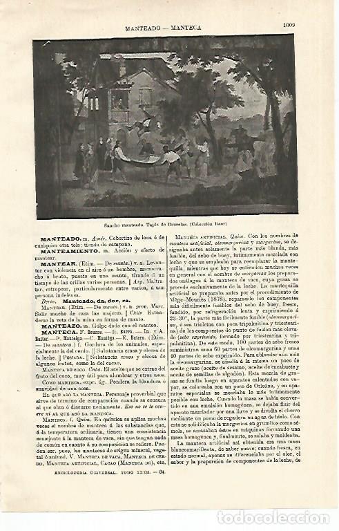 Postais: LAMINA ESPASA 18653: Sancho manteado tapiz de Bruselas - Varios