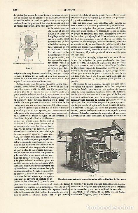 Postais: LAMINA ESPASA 18613: Mangle de los talleres Damian de Barcelona - Varios