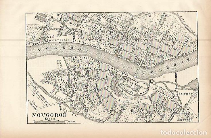 Postkarten: LAMINA ESPASA 9596: Plano de Novgorod Rusia - Varios