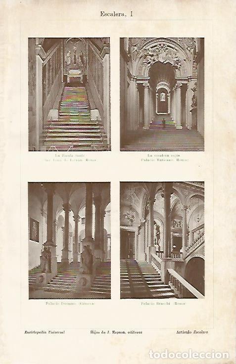 Postkarten: LAMINA ESPASA 18850: Escaleras de Genova y Roma - Varios