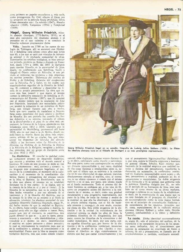 Postales: LAMINA MONITOR 0049: HEGEL EN SU ESTUDIO LITOGRAFIA DE SEBBERS - Varios