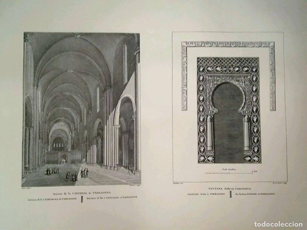 Postais: Lamina CATALOGNE, Numero 47: Interior de la Catedral de Tarragona y ventana arabe en Tarragona (1813
