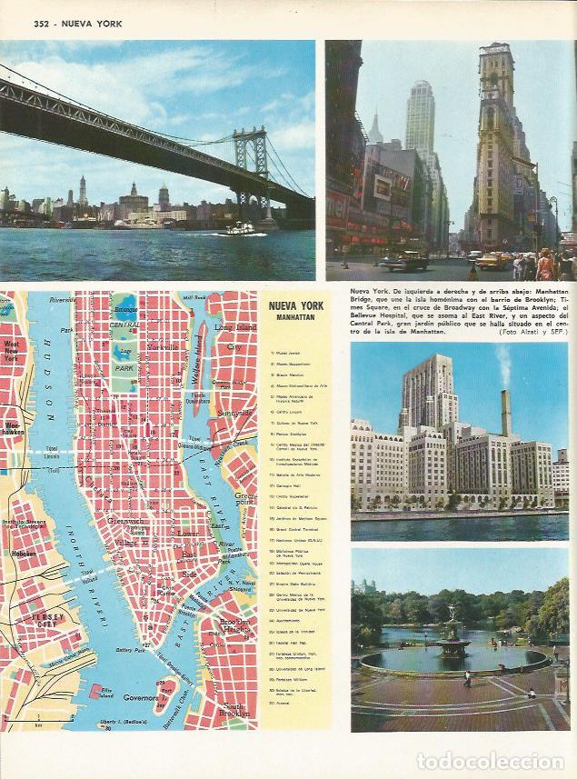 Postkarten: LAMINA MONITOR 0128: VISTAS DE NUEVA YORK Y PLANO DE MANHATTAN - Varios