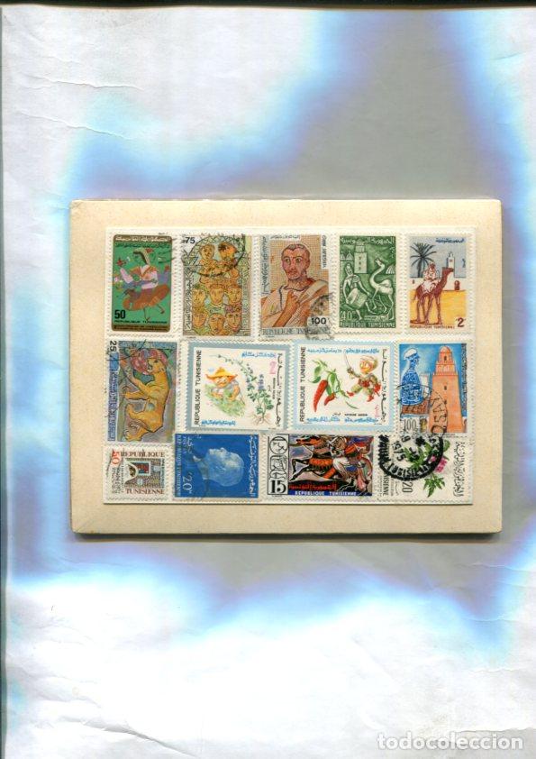 Postales: Juego de 13 sellos circulados de Tunez (Tunisienne) -