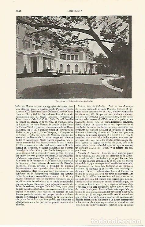 Postkarten: LAMINA ESPASA 19150: Palacio de Pedralbes en Barcelona - Varios