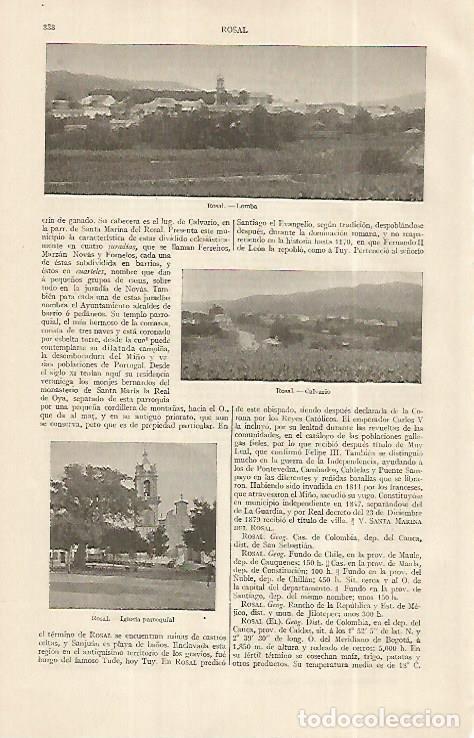 Postais: LAMINA ESPASA 19251: Vistas de Rosal Pontevedra - Varios