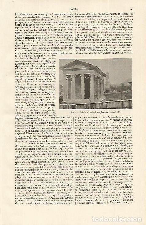 Cartoline: LAMINA ESPASA 19180: Templo de Fortuna Viril en Roma - Varios