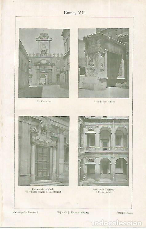 Postkarten: LAMINA ESPASA 19193: Porta Pia de Roma - Varios