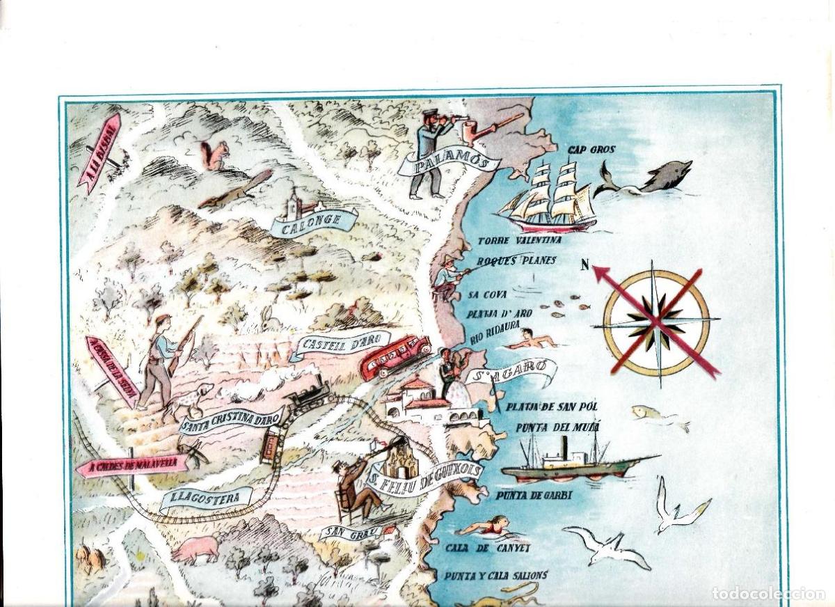 Cartes Postales: LAMINA 5666: Mapa de Blanes a Palamos - Josep Pla