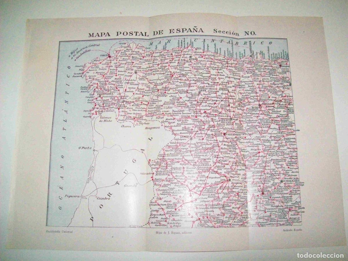 Postales: LAMINA ESPASA 10213: Mapa postal de Espa&ntilde;a. Seccion NO - Varios