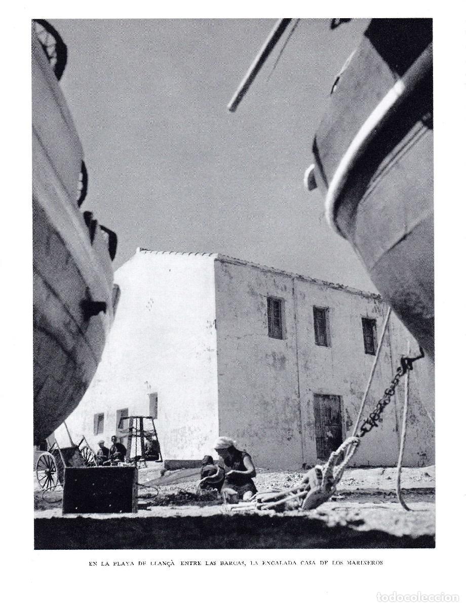 Postales: LAMINA 5853: Barcas y casa marineros en playa Llan&ccedil;a - Josep Pla