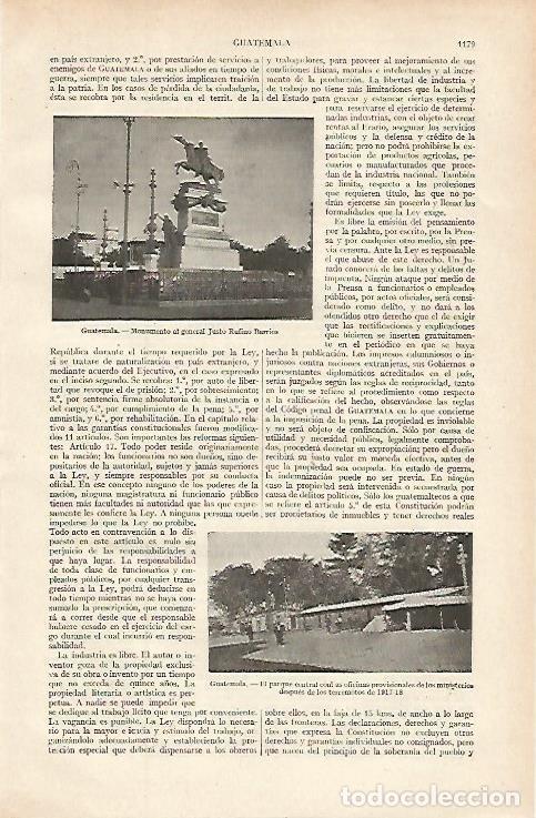 Postais: LAMINA ESPASA 16196: Monumento a Justo Rufino en Guatemala - Varios