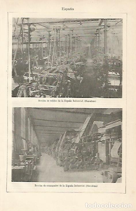 Postkarten: LAMINA ESPASA 10111: Seccion de tejidos y estampados en la Espa&ntilde;a Industrial de Barcelona - Varios