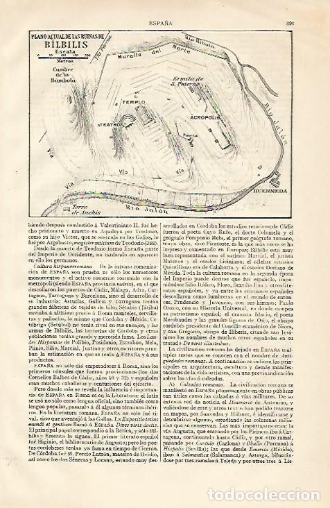 Cartoline: LAMINA ESPASA 10279: Plano de las ruinas de Bilbilis Zaragoza - Varios