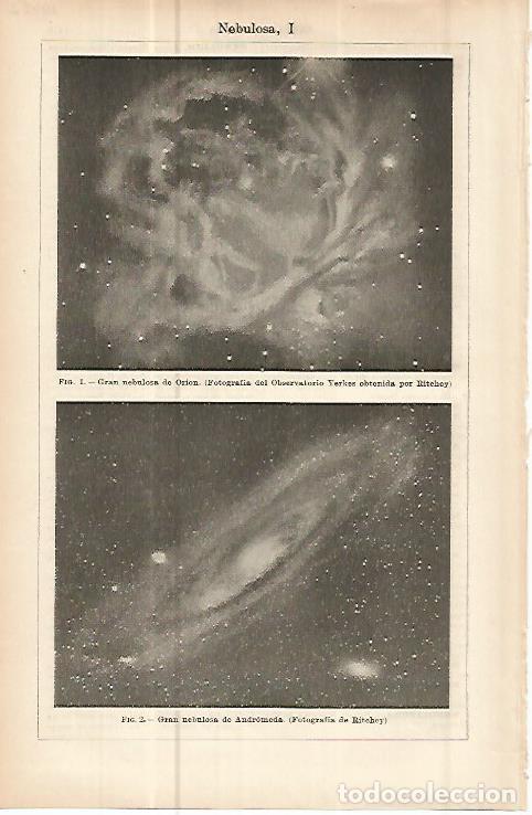 Postales: LAMINA ESPASA 10782: Gran nebulosa de Orion y de Andromeda - Varios