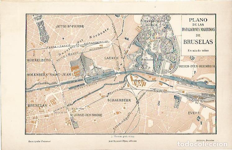 Postkarten: LAMINA ESPASA 11828: Plano de las instalaciones maritimas de Bruselas Belgica - Varios