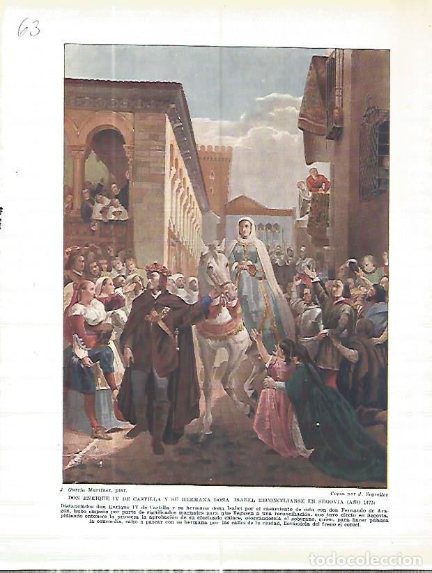 Cartoline: LAMINA 4576: Enrique IV de Castilla y su hermana Isabel reconciliandose en Segovia - Manuel Rodrigue