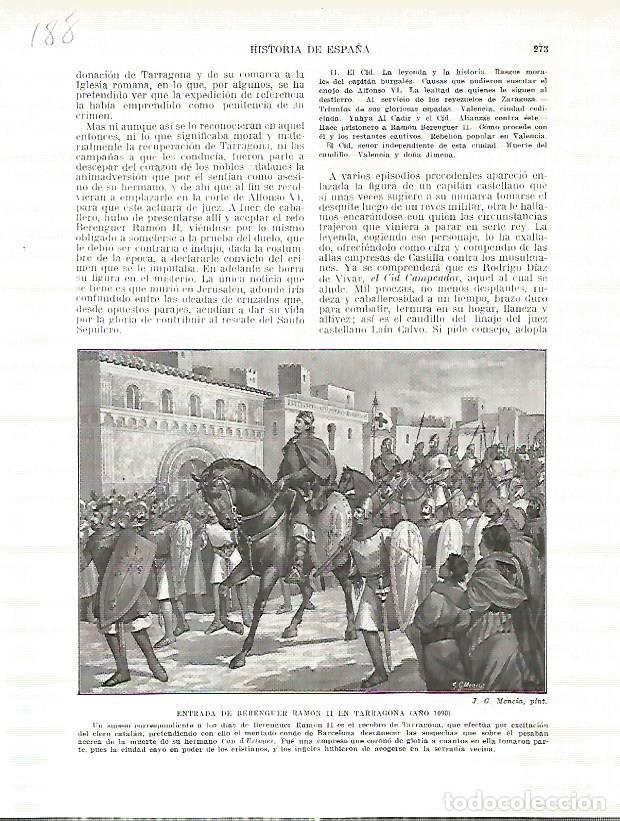 Postais: LAMINA 4701: Entrada de Berenguer Ramon II en Tarragona - Manuel Rodriguez Codola