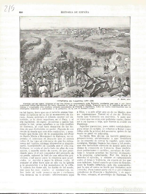 Postales: LAMINA 4728: Conquista de Valencia (a&ntilde;o 1238) - Manuel Rodriguez Codola