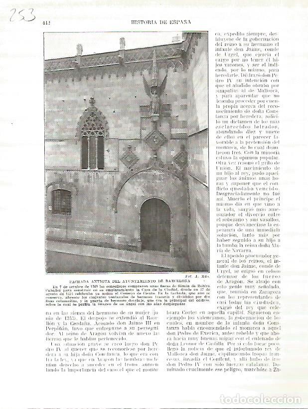 Postcards: LAMINA 4766: Antigua fachada del Ayuntamiento de Barcelona - Manuel Rodriguez Codola
