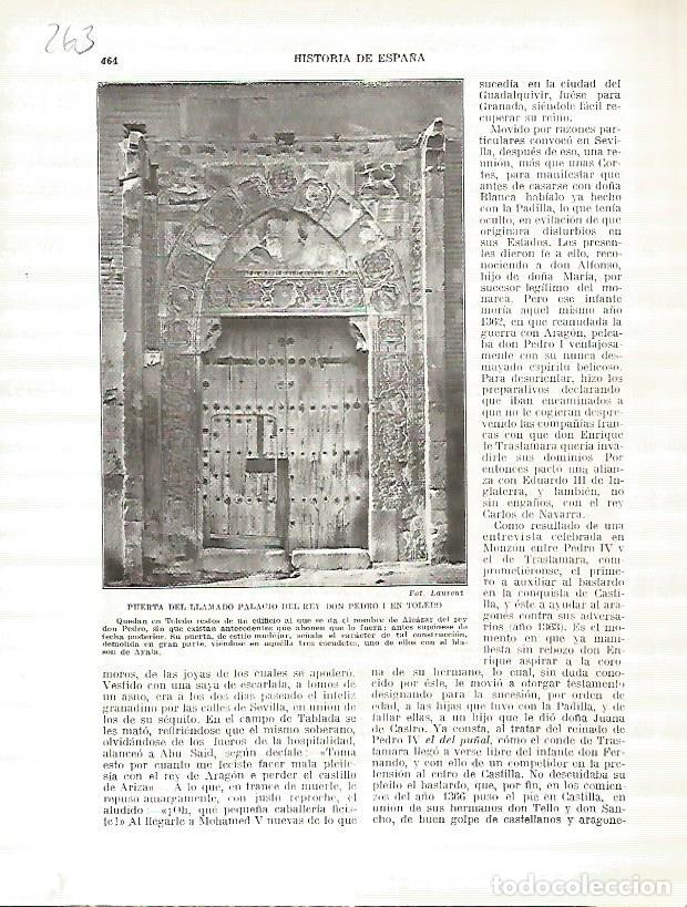 Postcards: LAMINA 4776: Puerta del Palacio del rey don Pedro I en Toledo - Manuel Rodriguez Codola