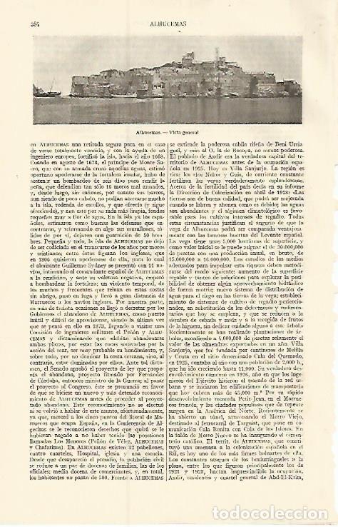 Postkarten: LAMINA ESPASA 10843: Vista general de Alhucemas Marruecos - Varios