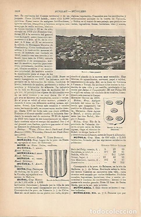 Postcards: LAMINA ESPASA 11892: Vista general de Bu&ntilde;ol. Valencia - Varios