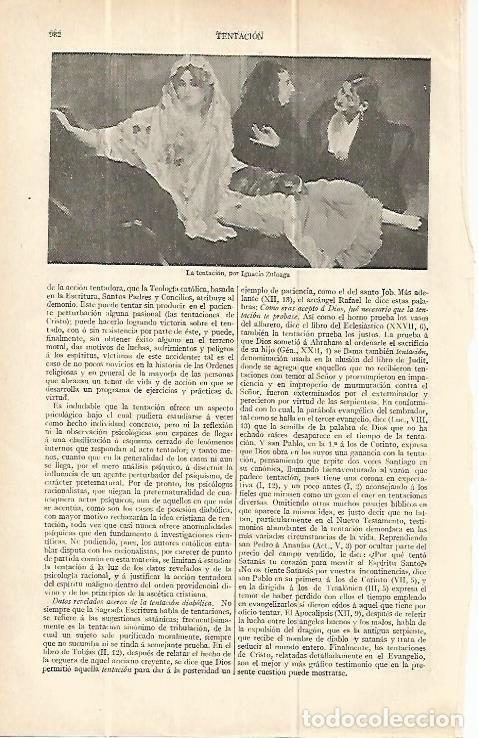 Postkarten: LAMINA ESPASA 13829: La tentacion por Zuloaga - Varios