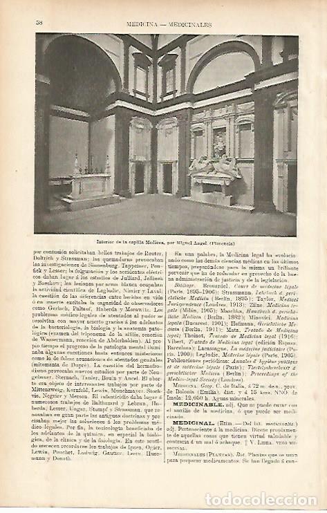 Postkarten: LAMINA ESPASA 11935: Interior de la Capilla Medicea por Miguel Angel - Varios
