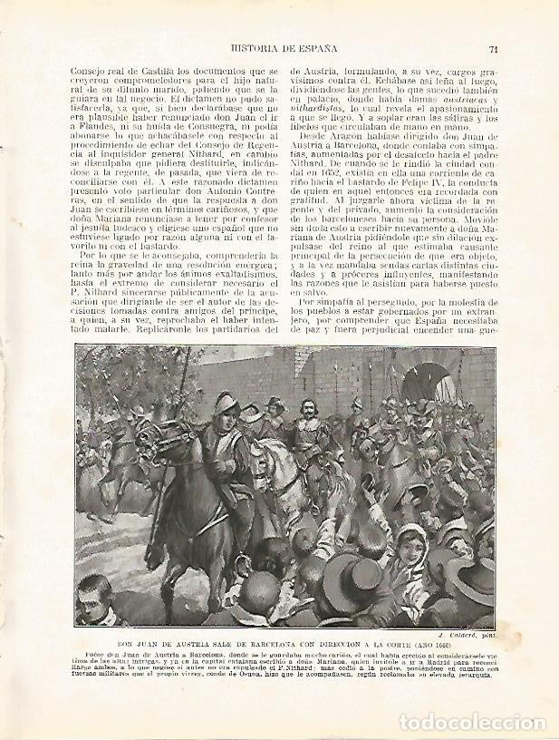 Postcards: LAMINA 4311: Juan de Austria sale de Barcelona hacia la Corte en 1662 - Manuel Rodriguez Codola