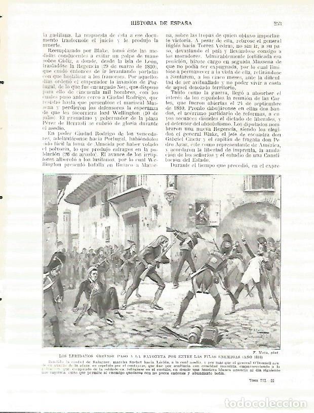 Postais: LAMINA 4389: Lucha contra los franceses en Lleida en 1810 - Manuel Rodriguez Codola