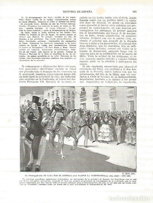 Postcards: LAMINA 4408: Proclamacion en Lima de la Independencia de Peru por el General San Martin en 1821 - Ma