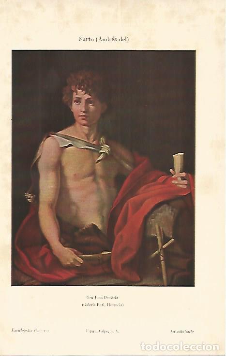 Postales: LAMINA ESPASA 19557: San Juan Bautista por Andres del Sarto - Varios