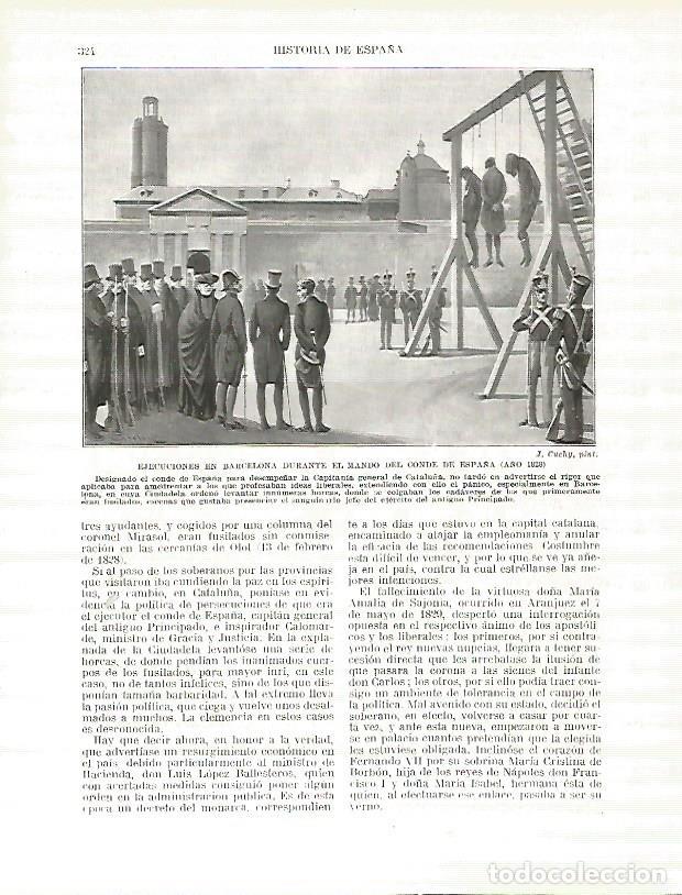 Cartoline: LAMINA 4421: Ejecuciones en Barcelona durante el mando del Conde de Espa&ntilde;a en 1828 - Manuel Rodrigue