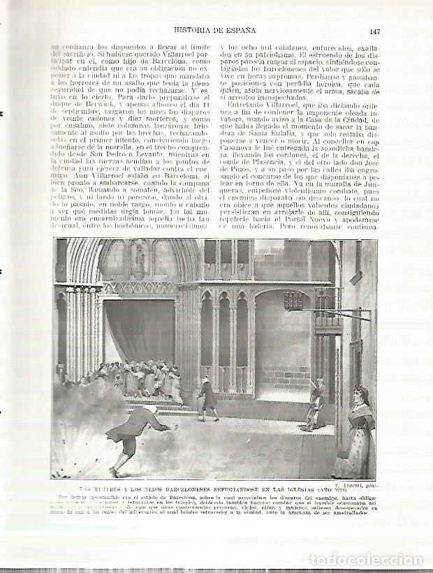 Postais: LAMINA 4346: Las mujeres y ni&ntilde;os de Barcelona se refugian en las iglesias en 1714 - Manuel Rodriguez