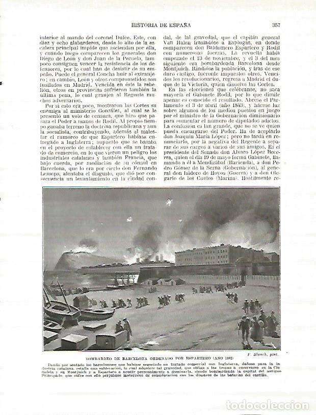 Postais: LAMINA 4438: Bombardeo de Barcelona ordenado por Espartero en 1842 - Manuel Rodriguez Codola
