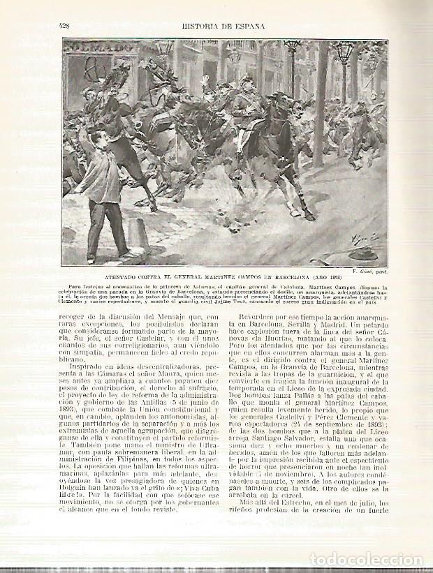 Postkarten: LAMINA 4470: Atentado contra el General Martinez Campos en Barcelona en 1893 - Manuel Rodriguez Codo