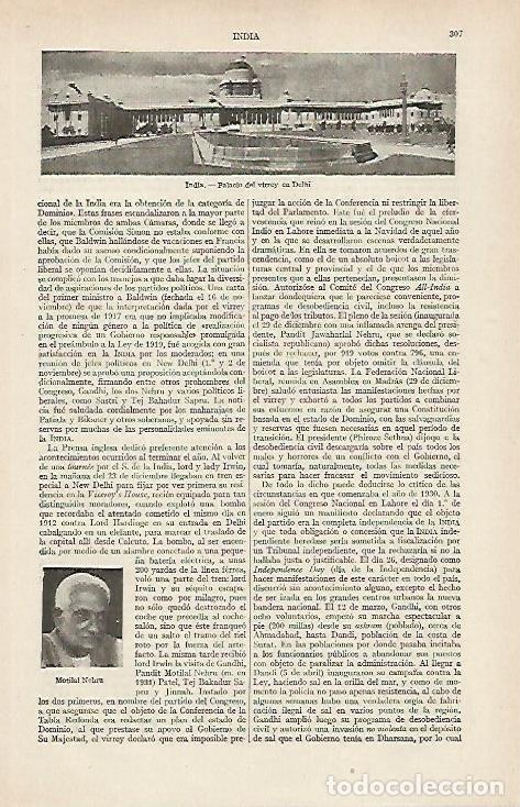 Postkarten: LAMINA ESPASA 19717: Palacio del virrey en Delhi India - Varios