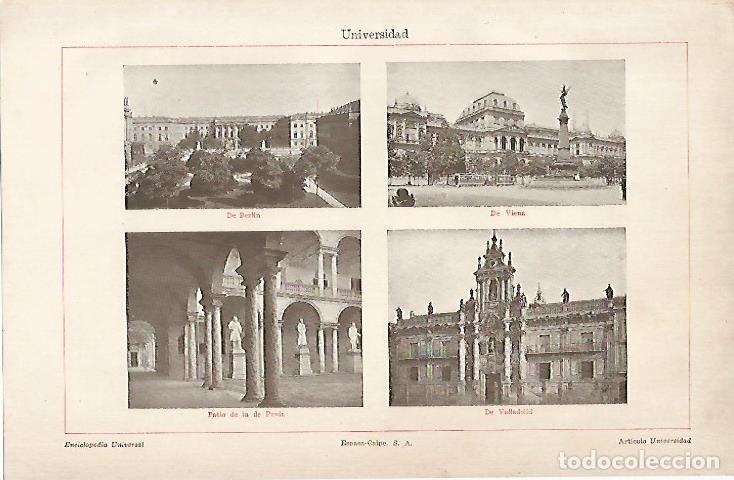 Postkarten: LAMINA ESPASA 12141: Universidad de Berlin de Viena de la Pavia y de Valladolid - Varios